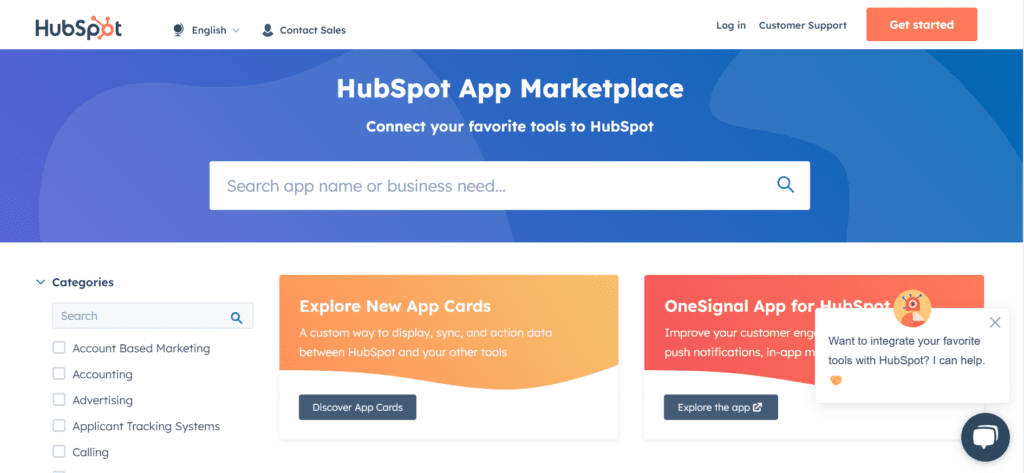 HubSpot App Marketplace 