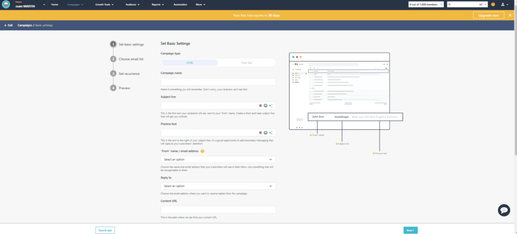 moosend login and dashboad