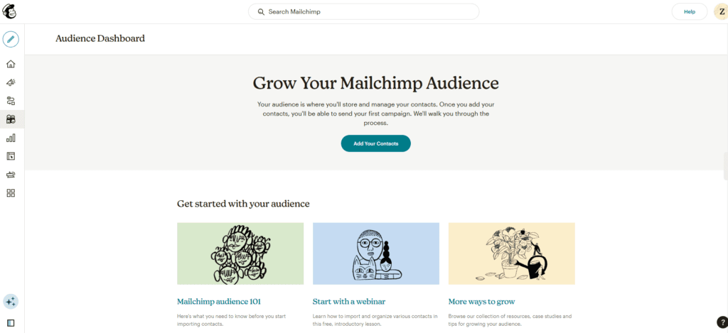  Mailchimp’s audience segmentation dashboard