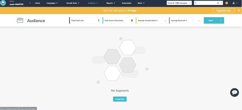  Moosend’s segmentation tool